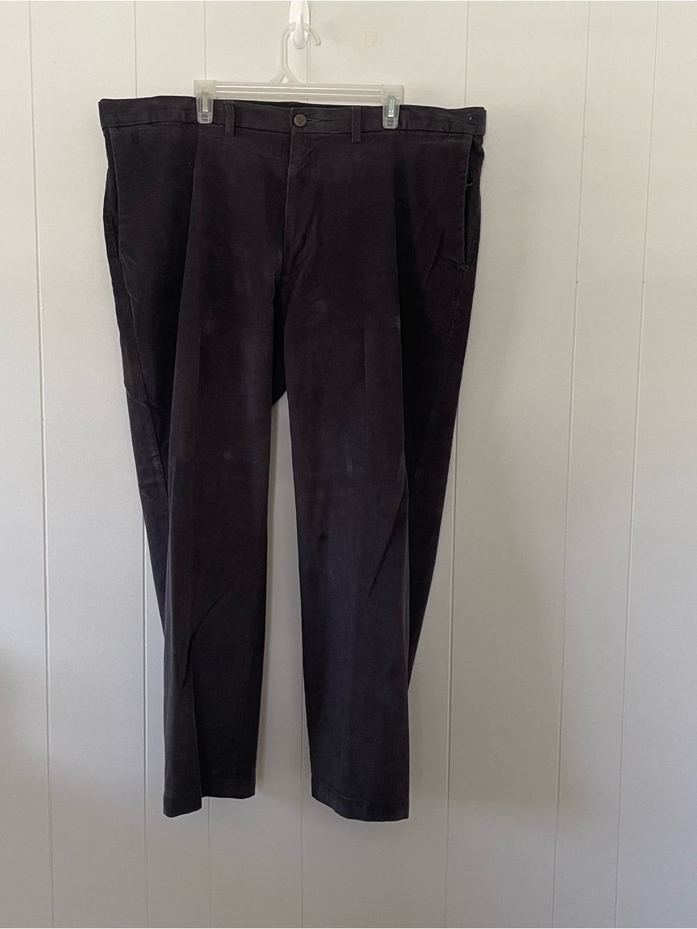Haggar Classic Fit Men’s 44x30 Charcoal Gray Corduroy Stretch Dress Pants